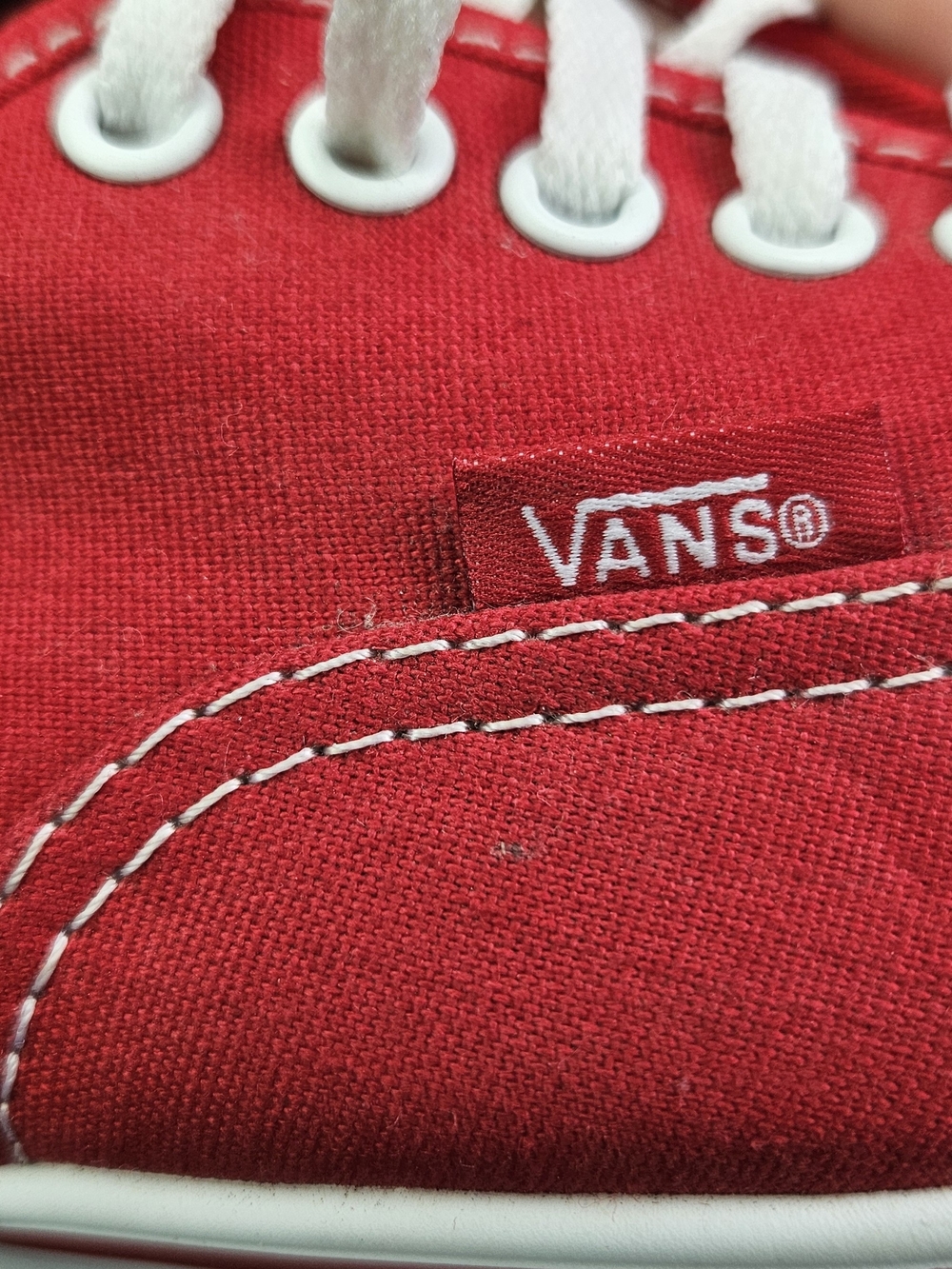 Vans Women's Red Canvas Jeans-Style Casual Pants